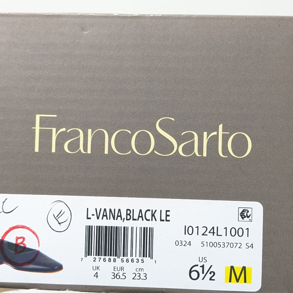 Franco Sarto Black Leather Flats - Picture 6 of 6